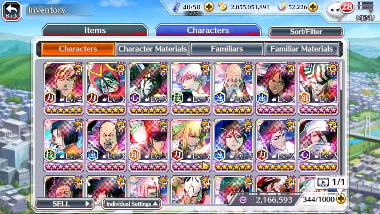 Bleach: Brave Souls Accounts Mid-Tier [GLOBAL]52 Orbs|Rukia 10th Aniv,SoulReper[Shunsui,Jushiro],Aizen Renewd,Crescent 12