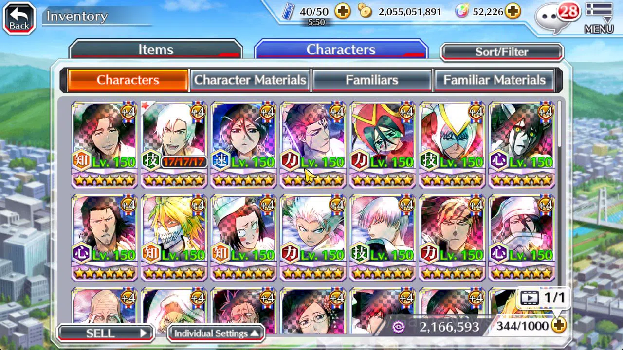Bleach: Brave Souls Accounts Mid-Tier [GLOBAL]52 Orbs|Rukia 10th Aniv,SoulReper[Shunsui,Jushiro],Aizen Renewd,Crescent 9