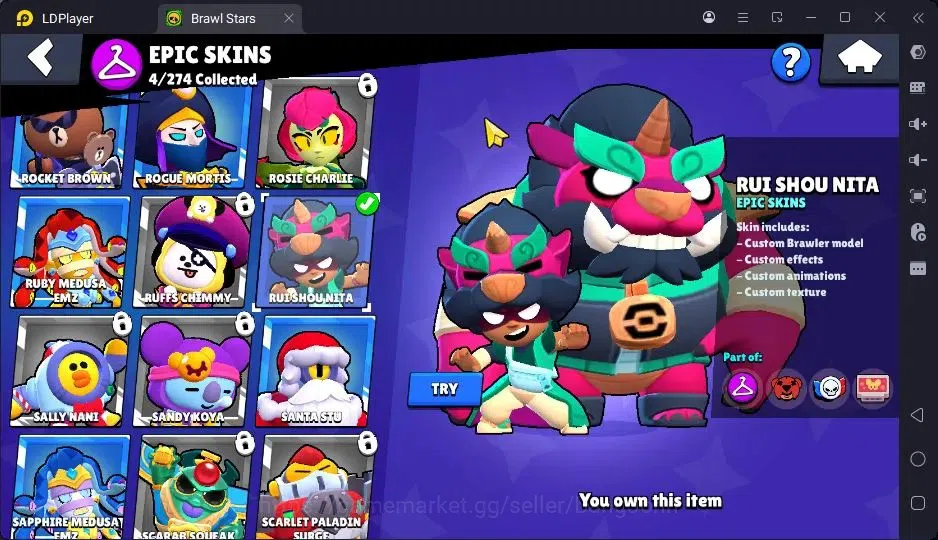 Brawl Stars Accounts Trophy 4981|29 Brawler|3 Max Hypercharge|1 Legend(CyberShelly),1 Mythic,4 Epic|2144 11