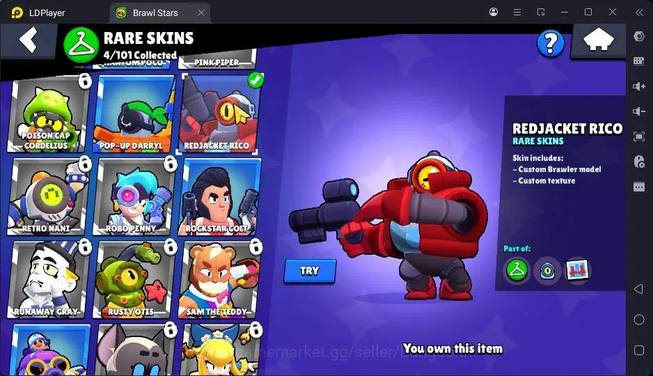 Brawl Stars Accounts Trophy 4981|29 Brawler|3 Max Hypercharge|1 Legend(CyberShelly),1 Mythic,4 Epic|2144 6