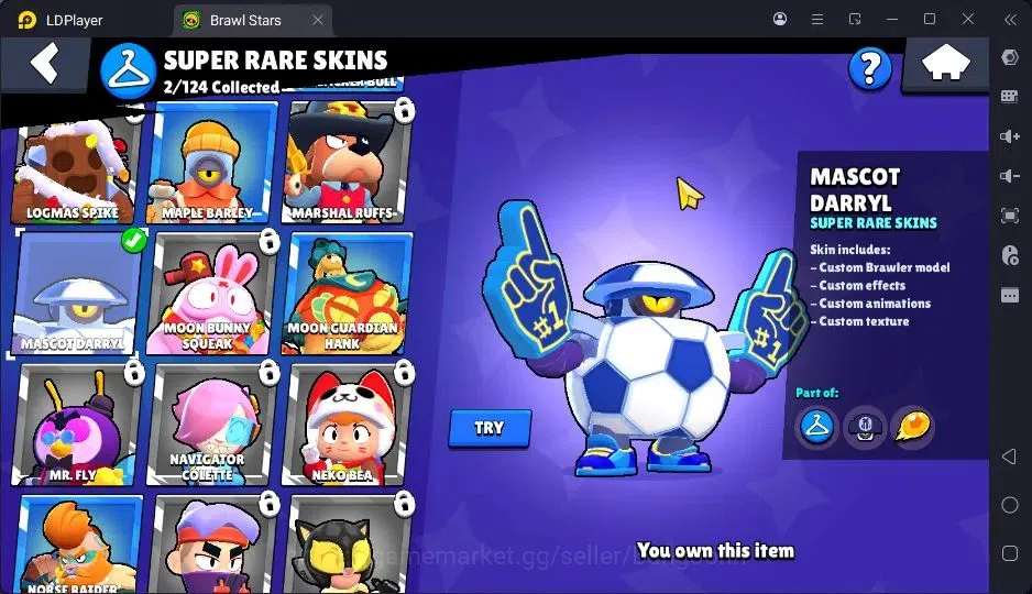 Brawl Stars Accounts Trophy 4981|29 Brawler|3 Max Hypercharge|1 Legend(CyberShelly),1 Mythic,4 Epic|2144 7