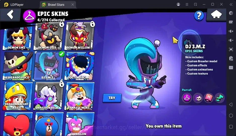 Brawl Stars Accounts Trophy 4981|29 Brawler|3 Max Hypercharge|1 Legend(CyberShelly),1 Mythic,4 Epic|2144 9