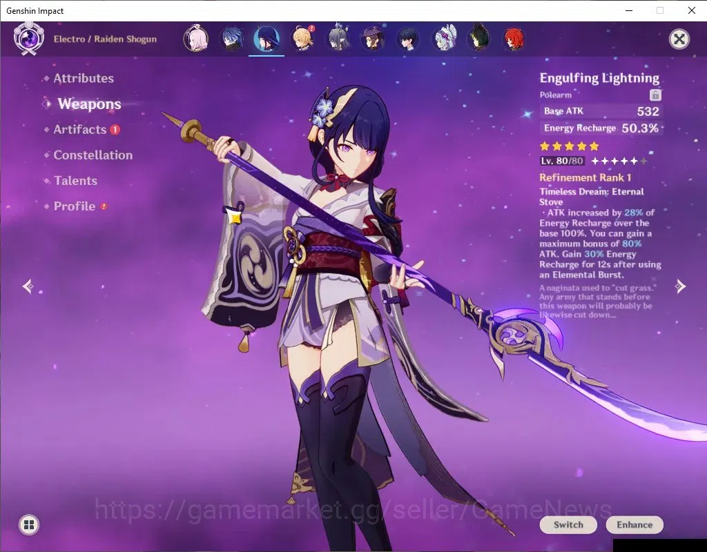 Genshin Impact Accounts ASIA |AR 55|6 Limited +5(*5Weapon) |[Flins,Raiden] image 4