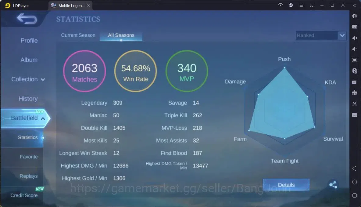 Mobile Legends: Bang Bang Accounts Collector Global|Hero 94|Skin 166|Expert|CC Natalia|Meowkin Lesley|Naruto Vale|Lunar 3