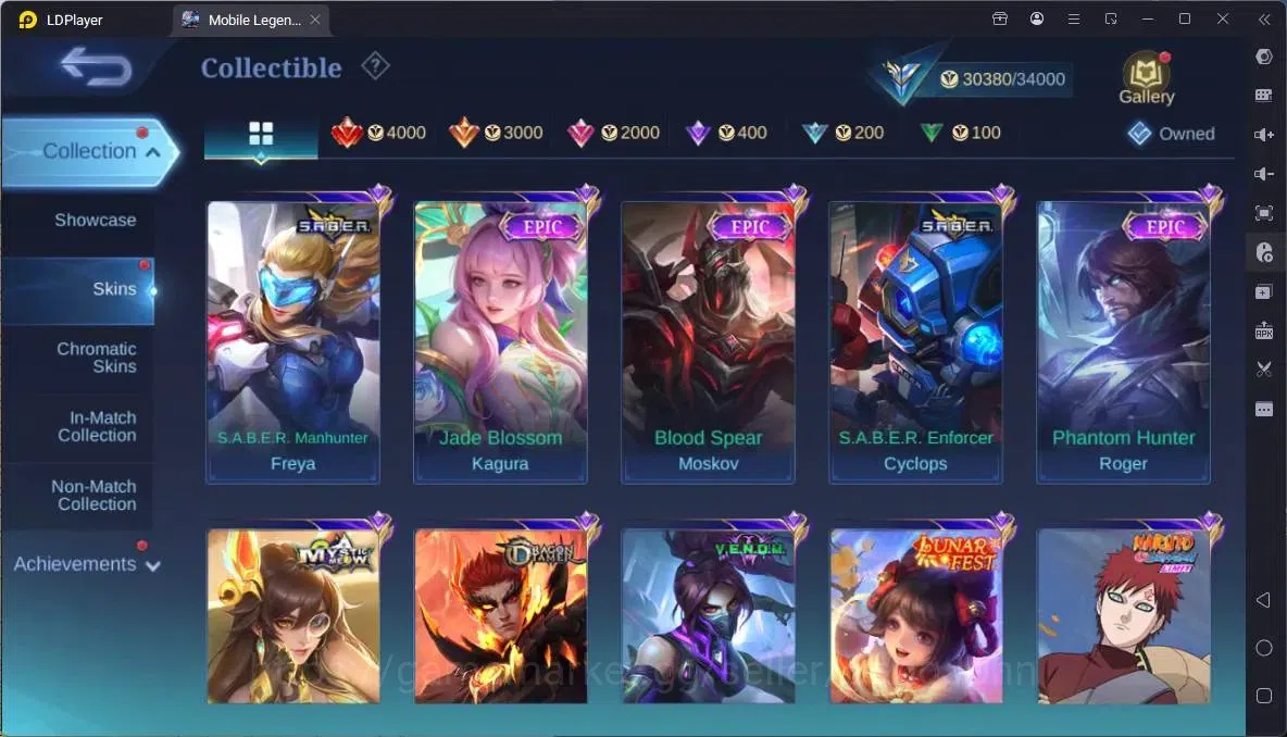 Mobile Legends: Bang Bang Accounts Collector Global|Hero 94|Skin 166|Expert|CC Natalia|Meowkin Lesley|Naruto Vale|Lunar 9