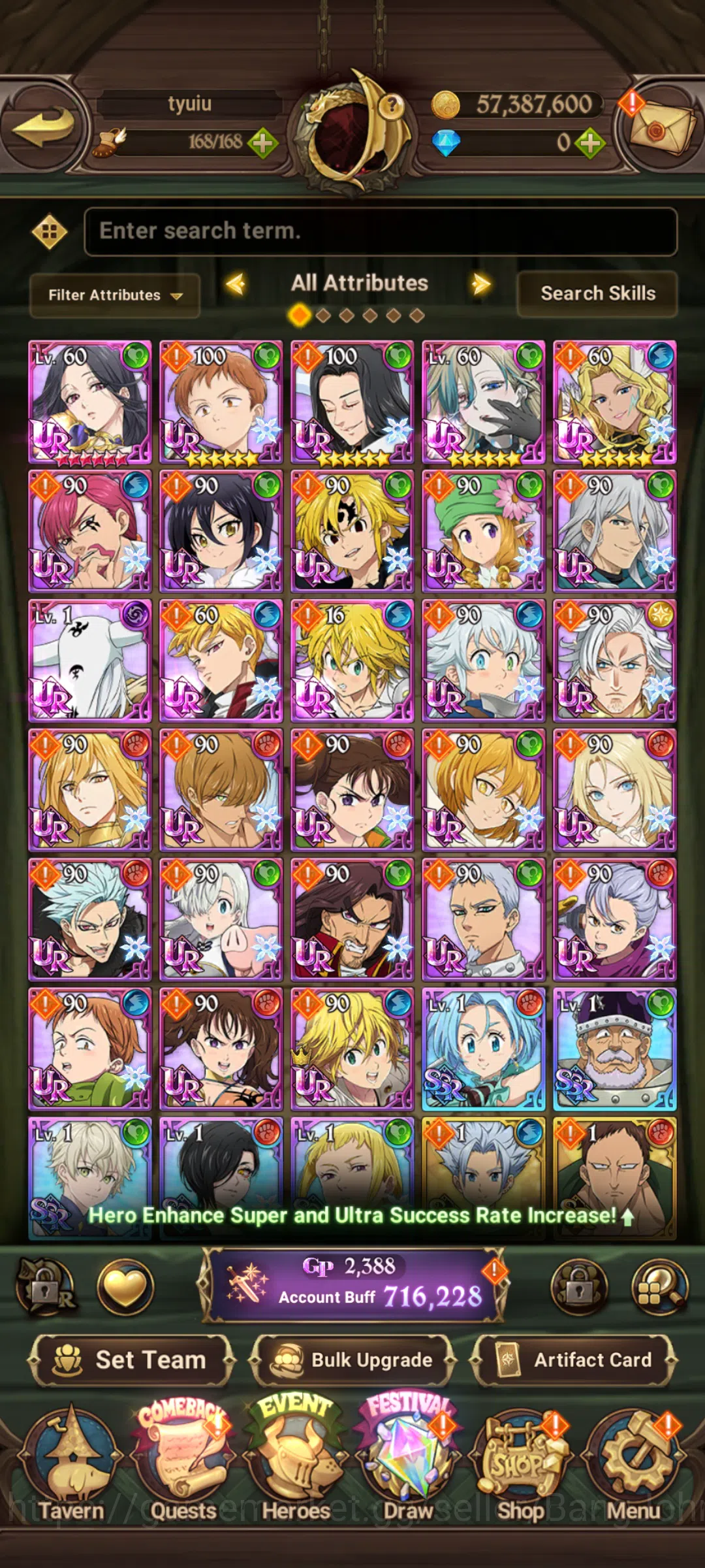 The Seven Deadly Sins: Grand Cross Others GLOBAL|716K CC|UR Skuld,Salos,Ludociel,Thor,Lancel image 1