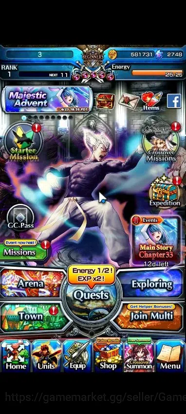 Grand Summoners Accounts Global|2748 cc Ready Gacha|Rank 1|3 Ascend|Summer image 1