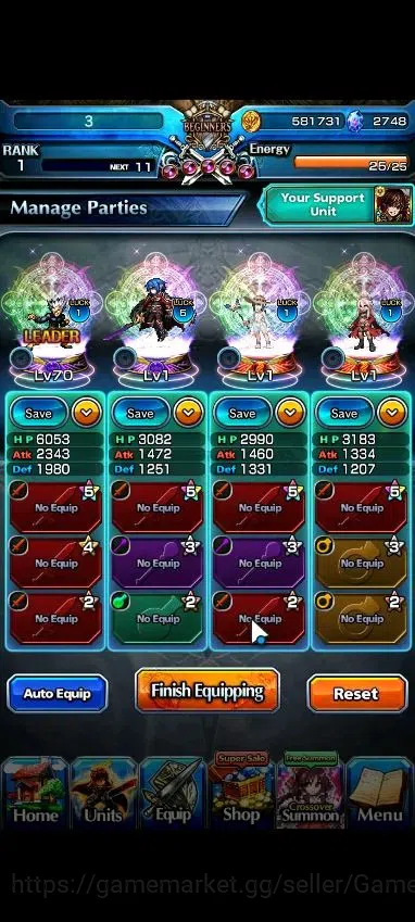 Grand Summoners Accounts Global|2748 cc Ready Gacha|Rank 1|3 Ascend|Summer image 3