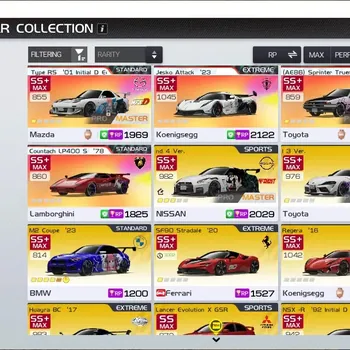 Racing Master Accounts SEA|Lv 52|4 PL Car+Collab MF Ghost,Initial D|RX-7,Jesko Attack,AE86 Trueno,Countach LP400,Etc|+2 Prem
