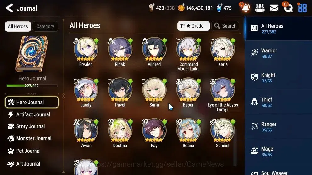 Epic Seven Accounts High-End Global UnVerif|23 ML(LOT Scales,Belian,LC Bellona,Rueleo,Etc)+PByblis,Estelle,Rinak,etc|AUTO 11