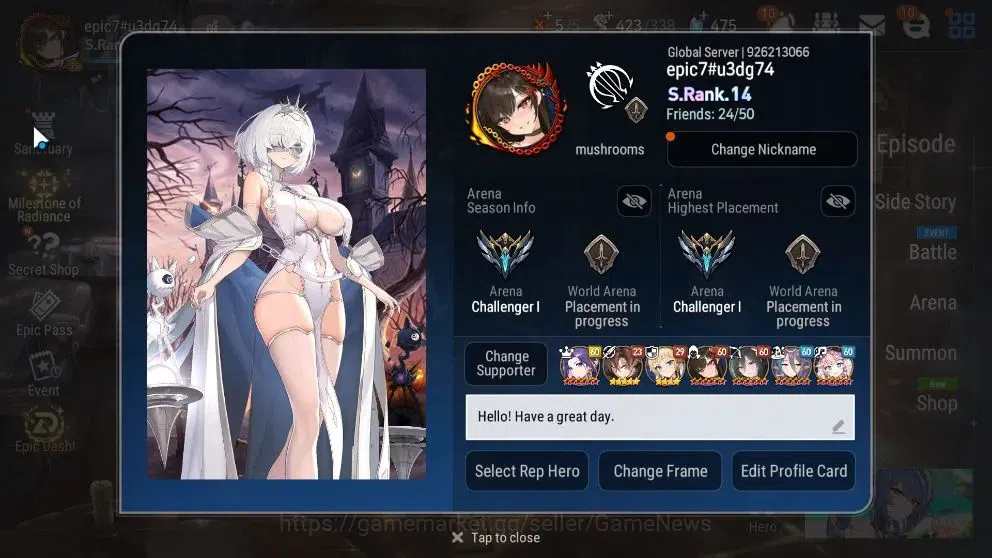 Epic Seven Accounts High-End Global UnVerif|23 ML(LOT Scales,Belian,LC Bellona,Rueleo,Etc)+PByblis,Estelle,Rinak,etc|AUTO 2