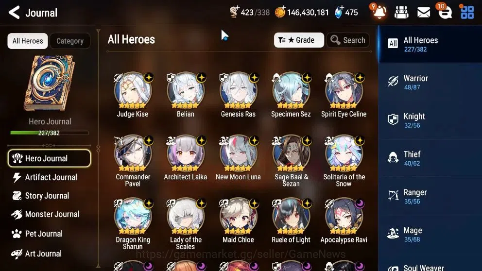 Epic Seven Accounts High-End Global UnVerif|23 ML(LOT Scales,Belian,LC Bellona,Rueleo,Etc)+PByblis,Estelle,Rinak,etc|AUTO 6
