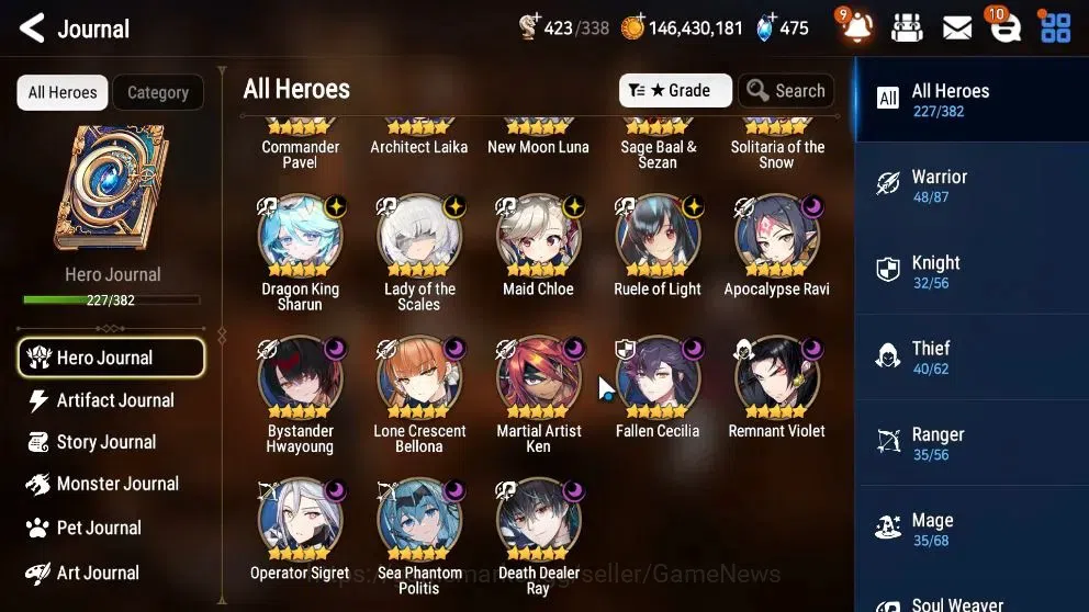 Epic Seven Accounts High-End Global UnVerif|23 ML(LOT Scales,Belian,LC Bellona,Rueleo,Etc)+PByblis,Estelle,Rinak,etc|AUTO 7