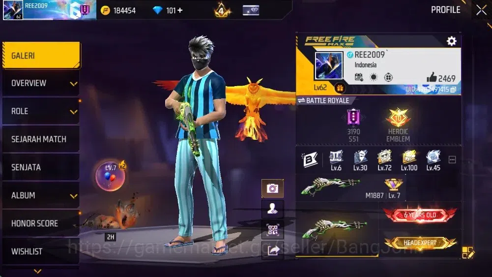 Free Fire Accounts Indonesia|M1887-Hand Of Hope & Mamba Gnaw|M4A1-Ven image 1
