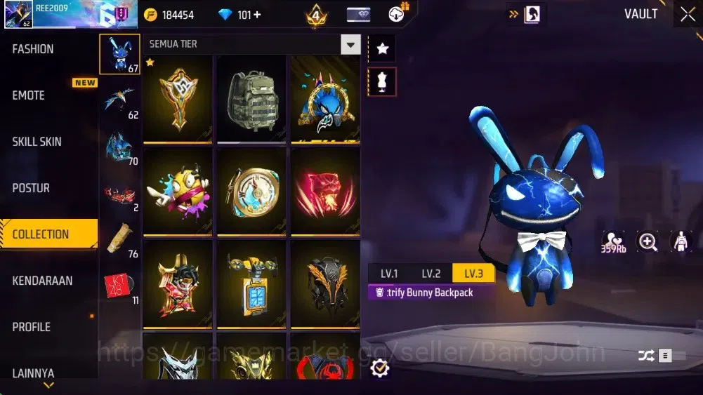 Free Fire Accounts Indonesia|M1887-Hand Of Hope & Mamba Gnaw|M4A1-Ven image 15