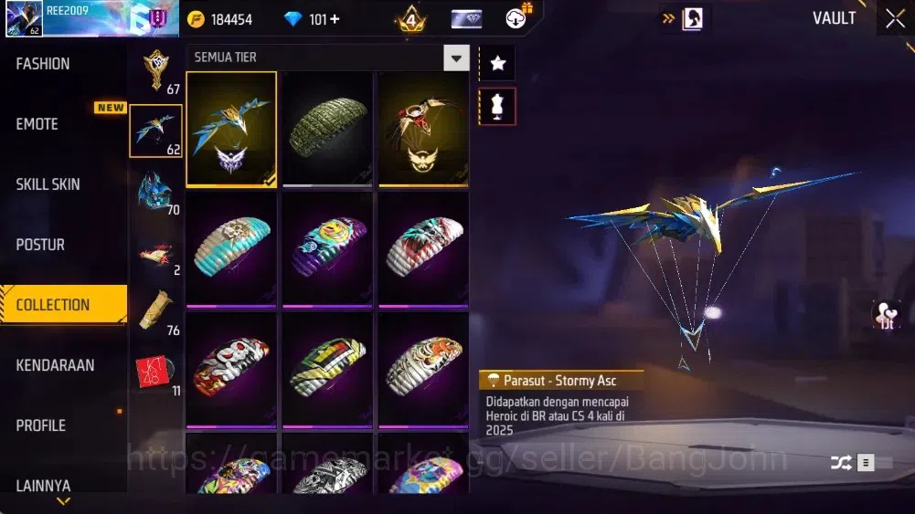 Free Fire Accounts Indonesia|M1887-Hand Of Hope & Mamba Gnaw|M4A1-Ven image 16