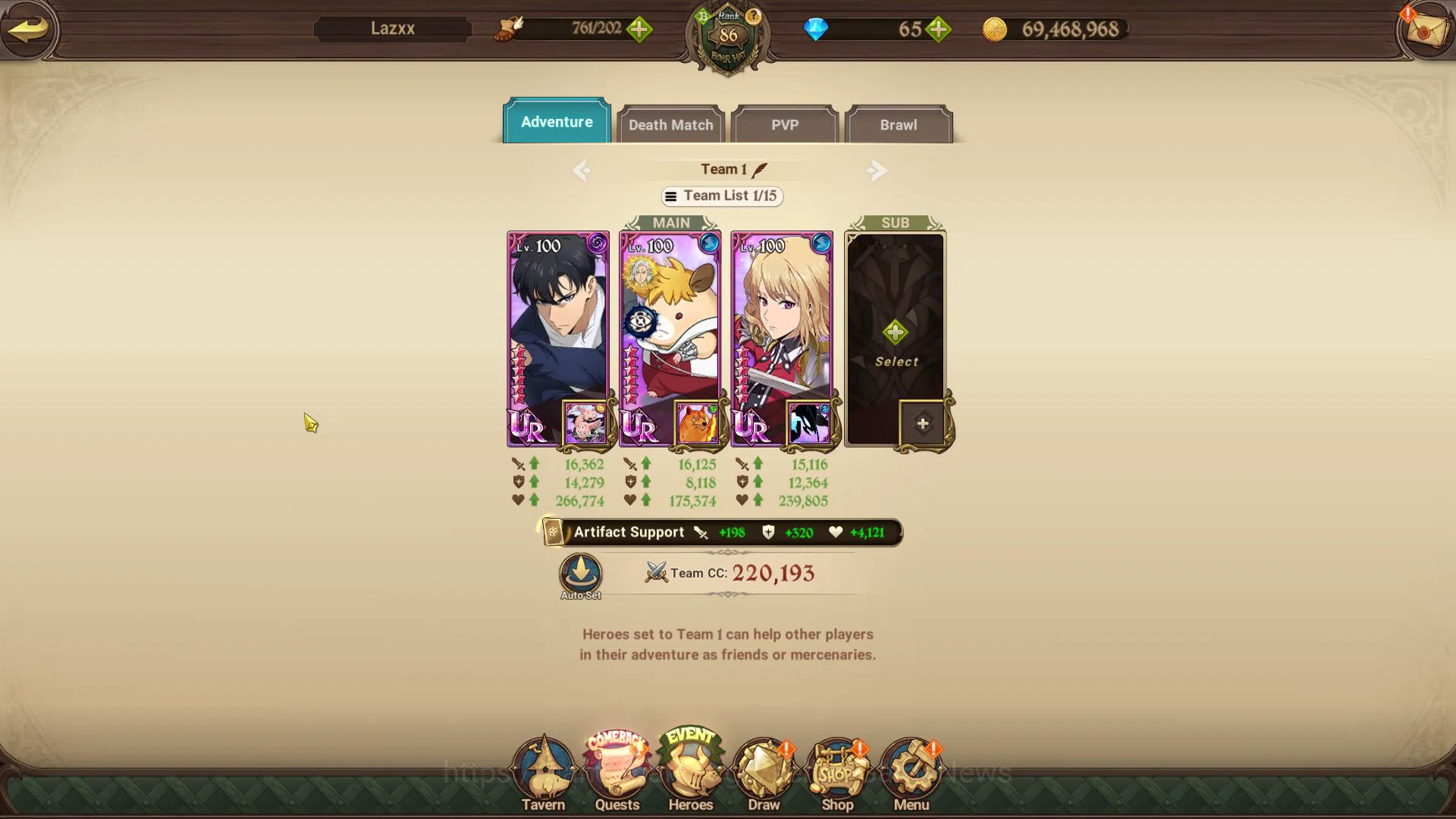 The Seven Deadly Sins: Grand Cross Accounts Midgame Asia|4M CC+65 DM|3 LR+9UR+Many Collab|Roxy2/6,Elizabeth,H 11