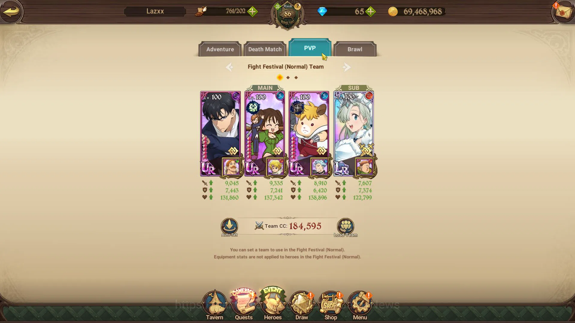 The Seven Deadly Sins: Grand Cross Accounts Midgame Asia|4M CC+65 DM|3 LR+9UR+Many Collab|Roxy2/6,Elizabeth,H 12