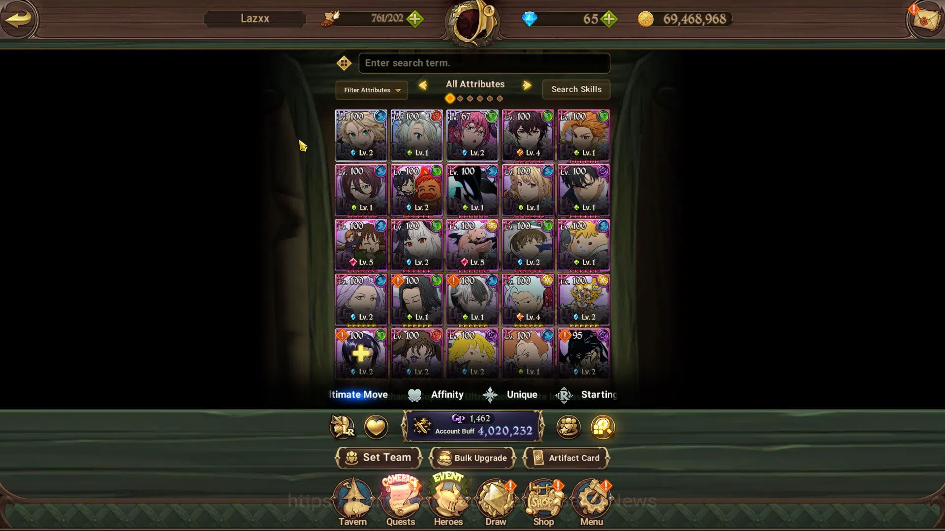 The Seven Deadly Sins: Grand Cross Accounts Midgame Asia|4M CC+65 DM|3 LR+9UR+Many Collab|Roxy2/6,Elizabeth,H 5