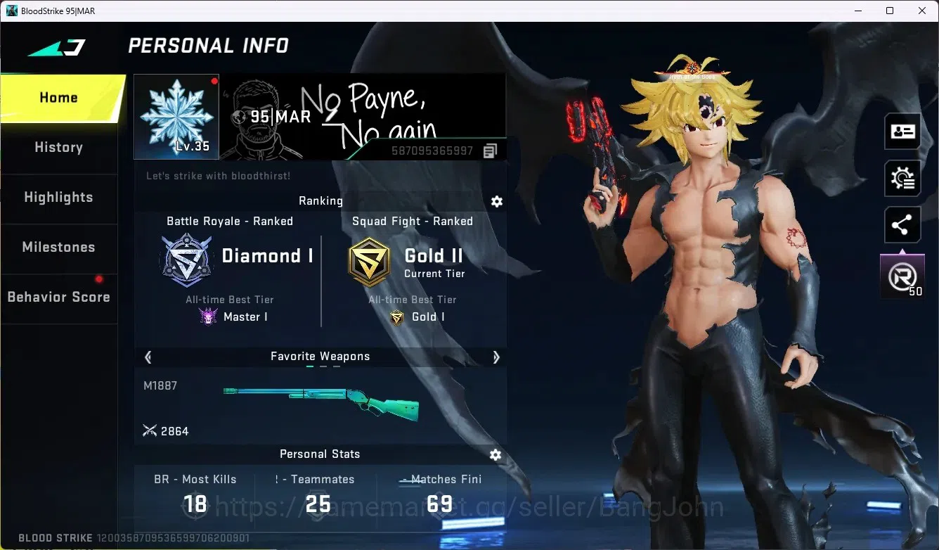Blood Strike Accounts ASIA |1 Eternal: Desert Eagle-Scorpius |3 Collab G image 1