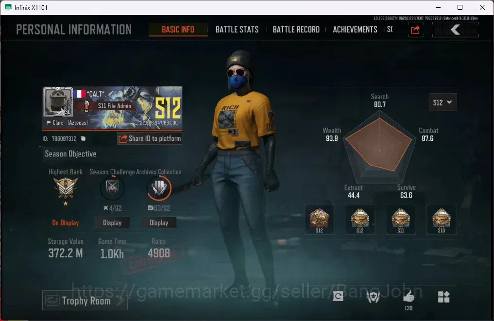 Arena Breakout Accounts Mobile | LV 30 | SV 372.2 M | CV 300.0 M |Exclusiv image 1