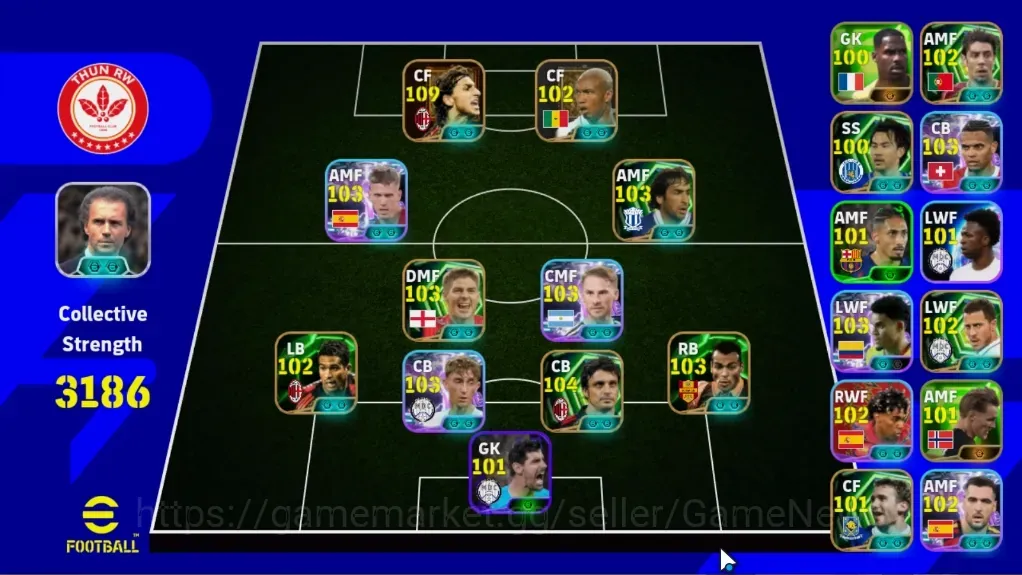 eFootball Accounts Legends & Iconic Players Android|Big Time Ibrahimovic|9 Epic Massimo Oddo,Cafu,Rui Costa,El-Hadji Diouf|9 1