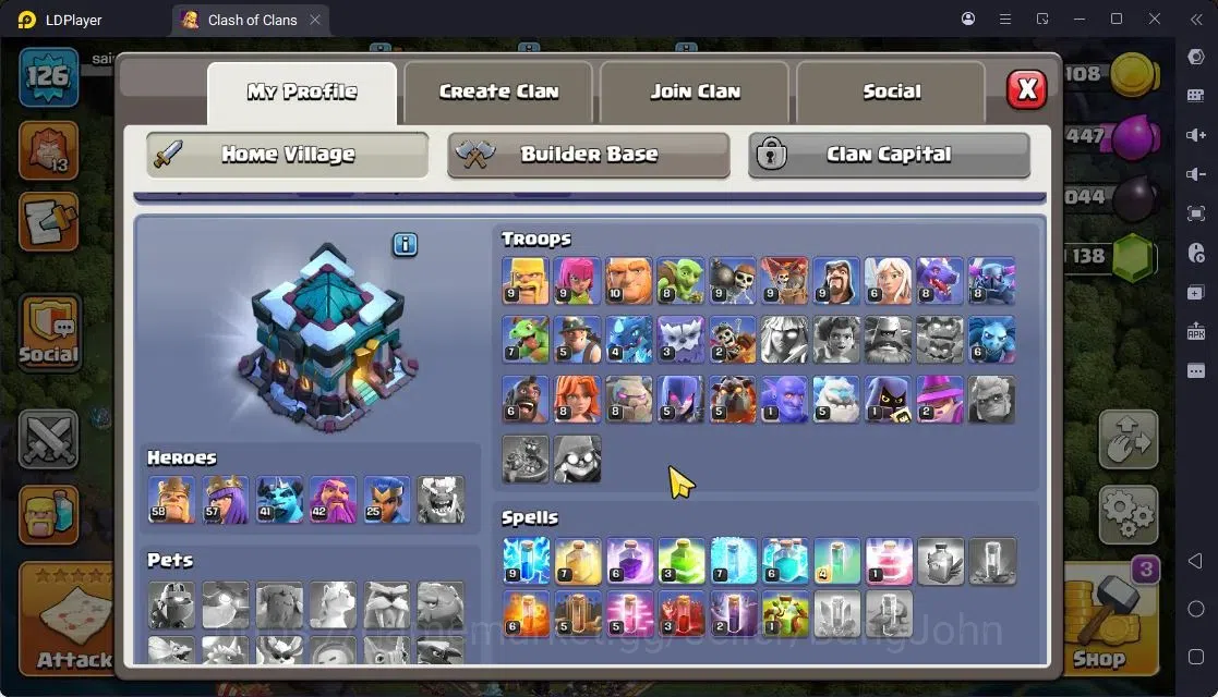 Clash of Clans Accounts High-End TH13-BH8 | LVL126 | BK58,AQ57,MP41,GW42,RC25 | BC16,BM12|2 Legendary & 3 Gold skins 1