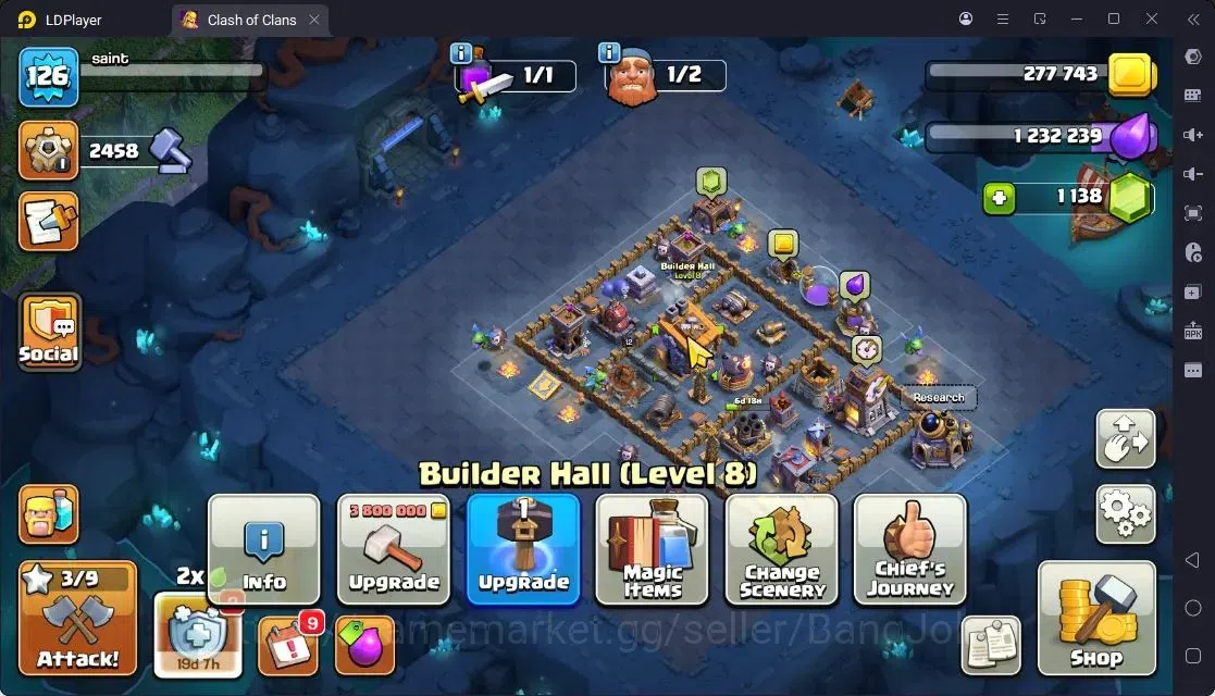 Clash of Clans Accounts High-End TH13-BH8 | LVL126 | BK58,AQ57,MP41,GW42,RC25 | BC16,BM12|2 Legendary & 3 Gold skins 16