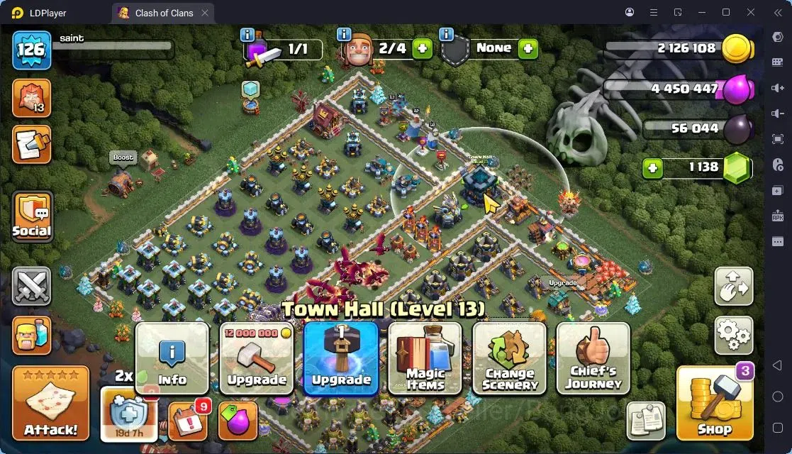Clash of Clans Accounts High-End TH13-BH8 | LVL126 | BK58,AQ57,MP41,GW42,RC25 | BC16,BM12|2 Legendary & 3 Gold skins 3