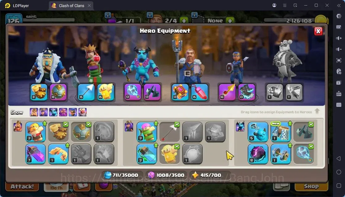 Clash of Clans Accounts High-End TH13-BH8 | LVL126 | BK58,AQ57,MP41,GW42,RC25 | BC16,BM12|2 Legendary & 3 Gold skins 9