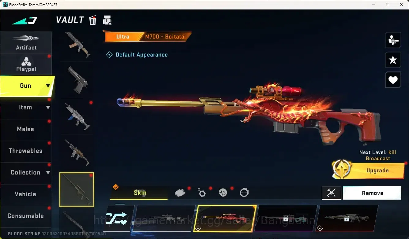 Blood Strike Accounts Others ASIA | 1 ULTRA MELEE: Lightblade|1 EVA Gun|1 ULTRA Gun|1 BLEACH Striker|1 Epic Name Changing 6