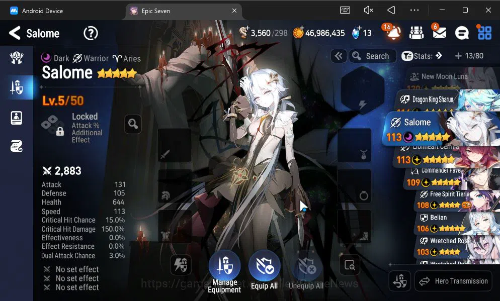 Epic Seven Accounts GLOBAL Unverif|9 ML(Salome,NM Luna,LH Cermia,Etc)+ image 2