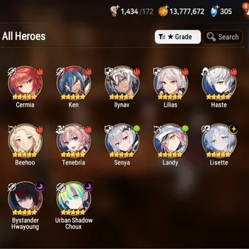 Epic Seven Accounts Starter Global Unverif|Starter|3ML(Lisette,B.Hwayoung,US.Choux)9*5RGB|PoH+Bless ON|Episode 1 C1|MoR