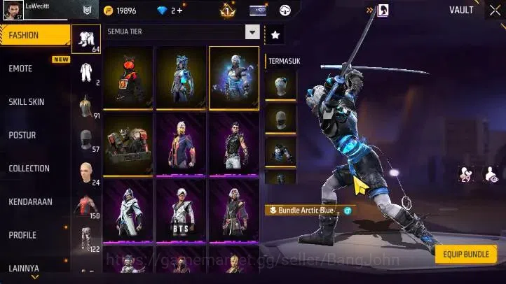 Free Fire Accounts Indonesia | Vault 150+ SG Terompet, Evo MP5 Lv5, B image 11