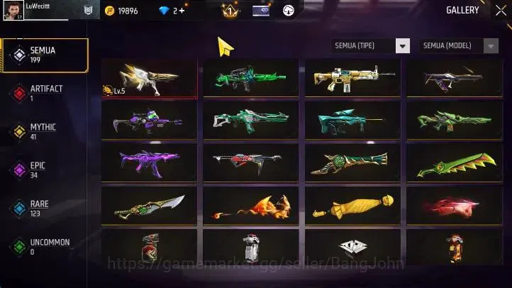 Free Fire Accounts Indonesia | Vault 150+ SG Terompet, Evo MP5 Lv5, B image 4