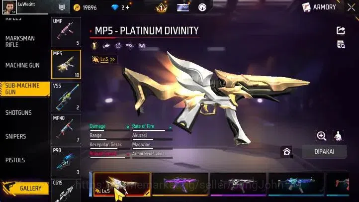 Free Fire Accounts Indonesia | Vault 150+ SG Terompet, Evo MP5 Lv5, B image 5