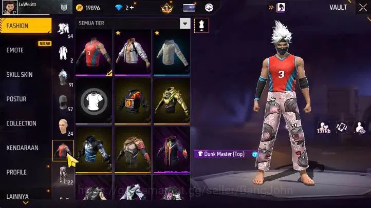 Free Fire Accounts Indonesia | Vault 150+ SG Terompet, Evo MP5 Lv5, B image 7
