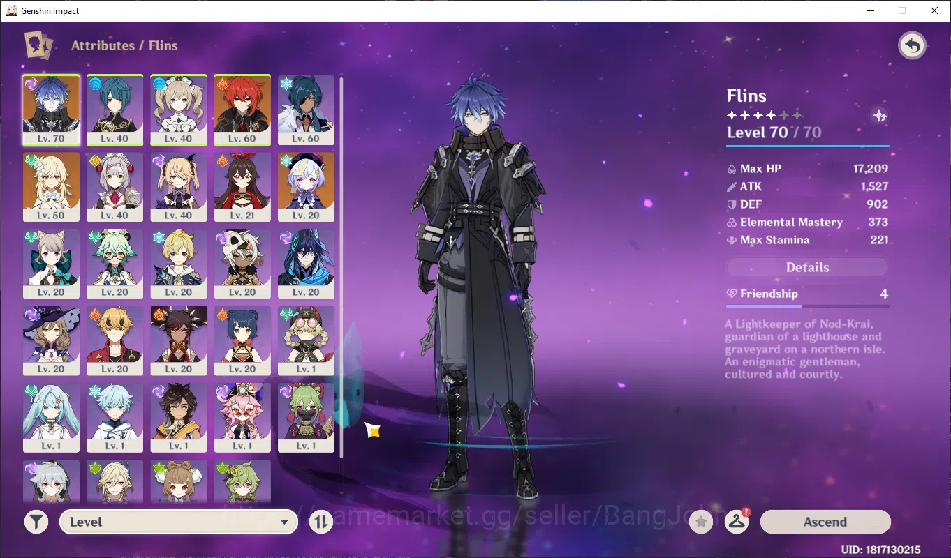 Genshin Impact Accounts ASIA | AR 40, flins, yelan, diluc, qiqi hot starte image 3