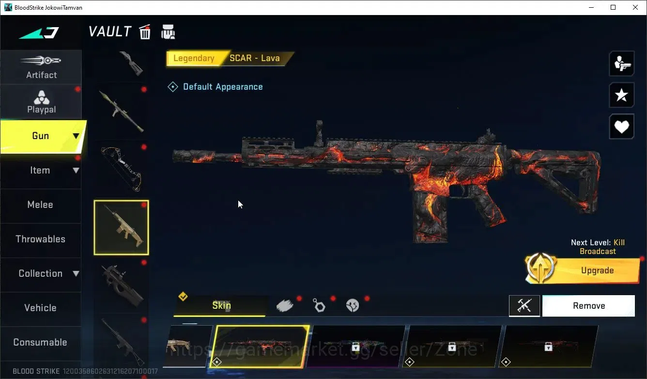 Blood Strike Accounts Collab Skin ASIA|1 OPM Mumen Rider Striker|1 Ultra Melee|1 Ultra Gun|2 Ultra Strikers|1 Limited Gun|6 11