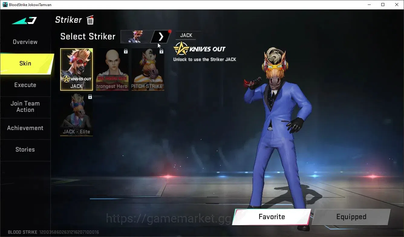 Blood Strike Accounts Collab Skin ASIA|1 OPM Mumen Rider Striker|1 Ultra Melee|1 Ultra Gun|2 Ultra Strikers|1 Limited Gun|6 3