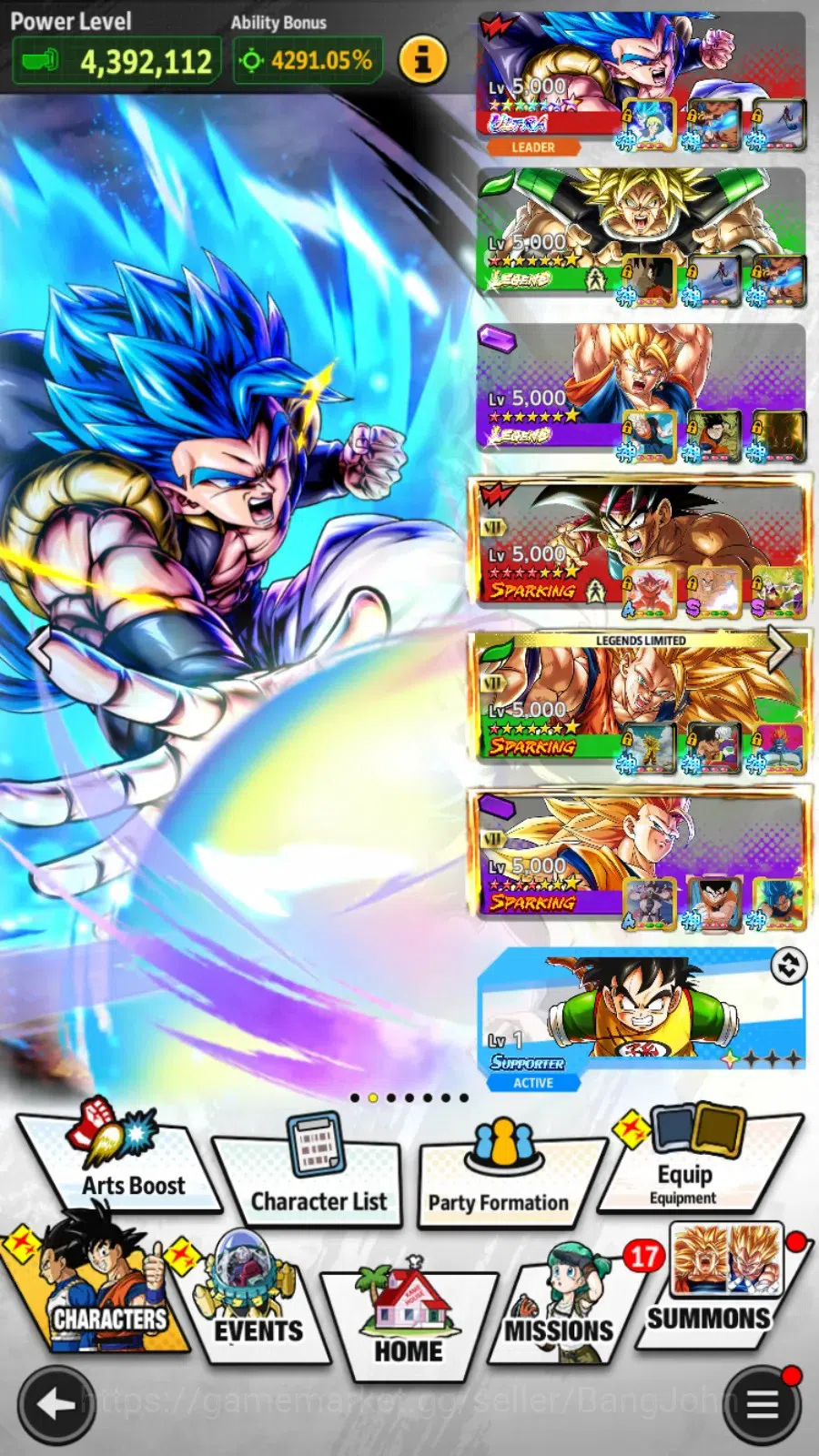 Dragon Ball Legends Accounts High-End Android | Lvl 183|299M Total Power|949 CC|3 LR|4 UL|LR  SSGShallet,Broly: Fury,Super 18