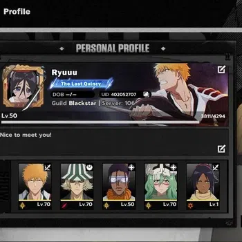 BLEACH: Soul Resonance Accounts Nuverse SEA|Lvl 50|6 SSR|2 Sign|[Ichigo DZ,Urahara]+Stamp,Neliel,Tosen,Yoruichi,Ikkaku|12 SR