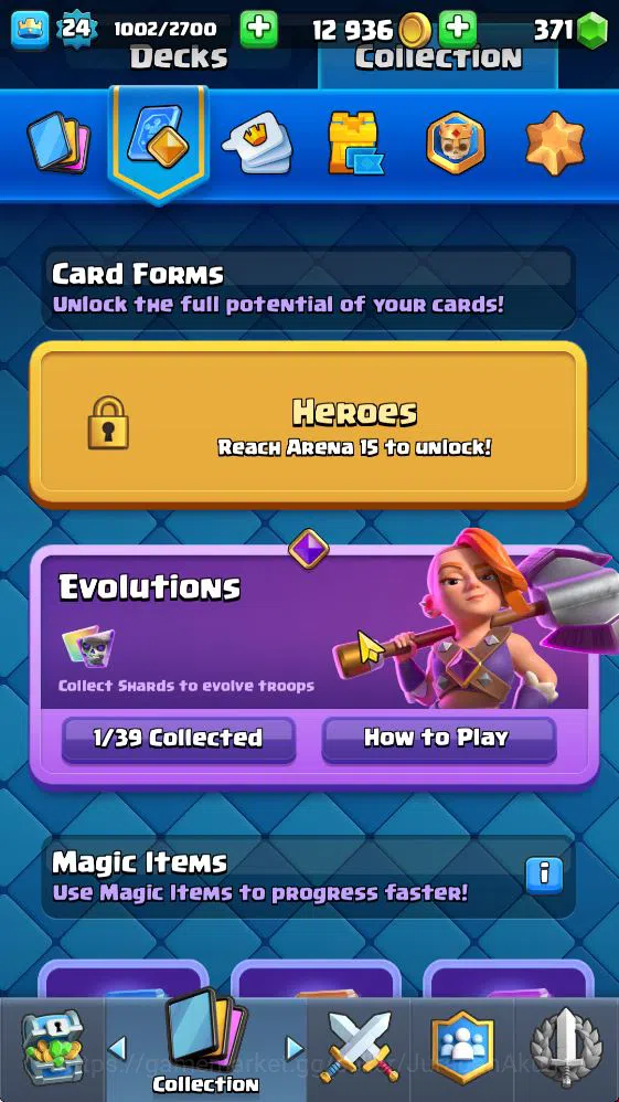 Clash Royale Accounts Midgame Lvl 24|Trophy 4014|KTL 9|Limited Skin|Card 76| 1 EVO 5 Legendary 21 Epic 23 Rare 25 10