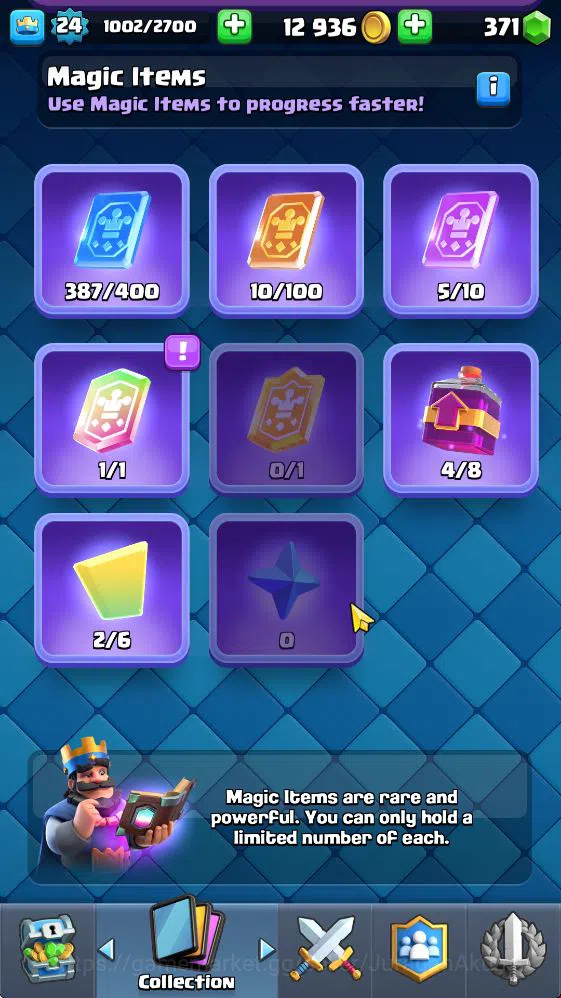 Clash Royale Accounts Midgame Lvl 24|Trophy 4014|KTL 9|Limited Skin|Card 76| 1 EVO 5 Legendary 21 Epic 23 Rare 25 11