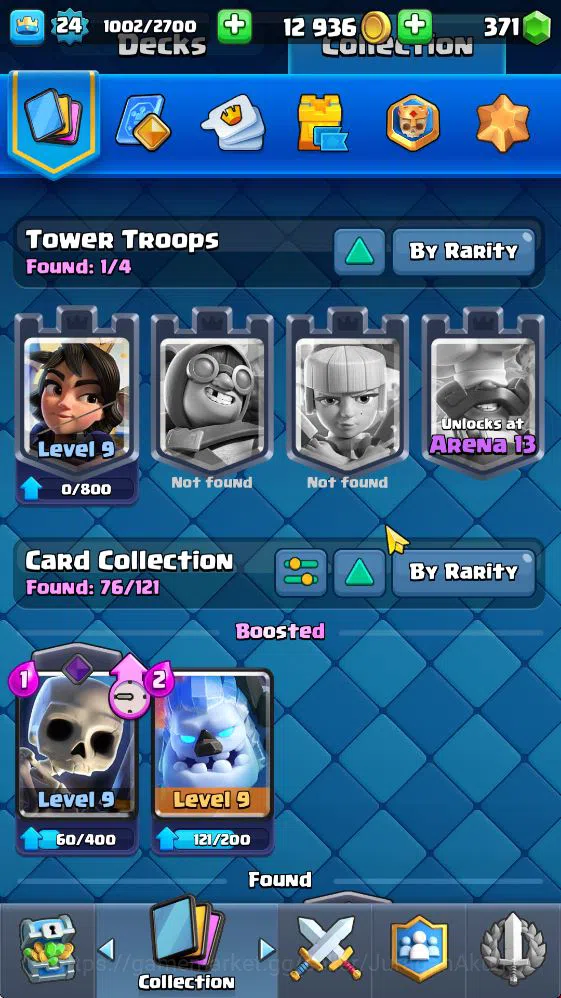 Clash Royale Accounts Midgame Lvl 24|Trophy 4014|KTL 9|Limited Skin|Card 76| 1 EVO 5 Legendary 21 Epic 23 Rare 25 4