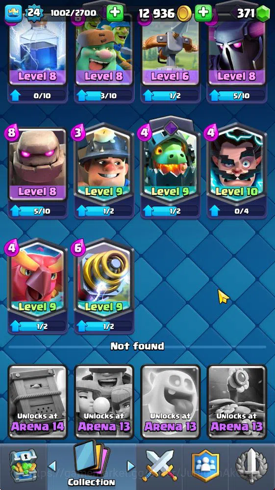 Clash Royale Accounts Midgame Lvl 24|Trophy 4014|KTL 9|Limited Skin|Card 76| 1 EVO 5 Legendary 21 Epic 23 Rare 25 9