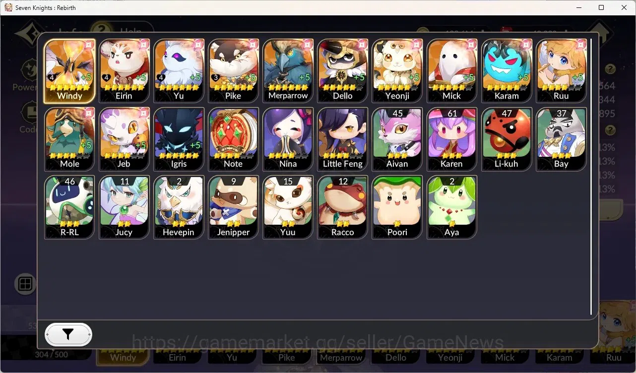 Seven Knights Re:Birth Accounts GlobalSEA|Full Ex-7k[GelidusTC4,MeliaTC3,FaiTC1,Ju image 4