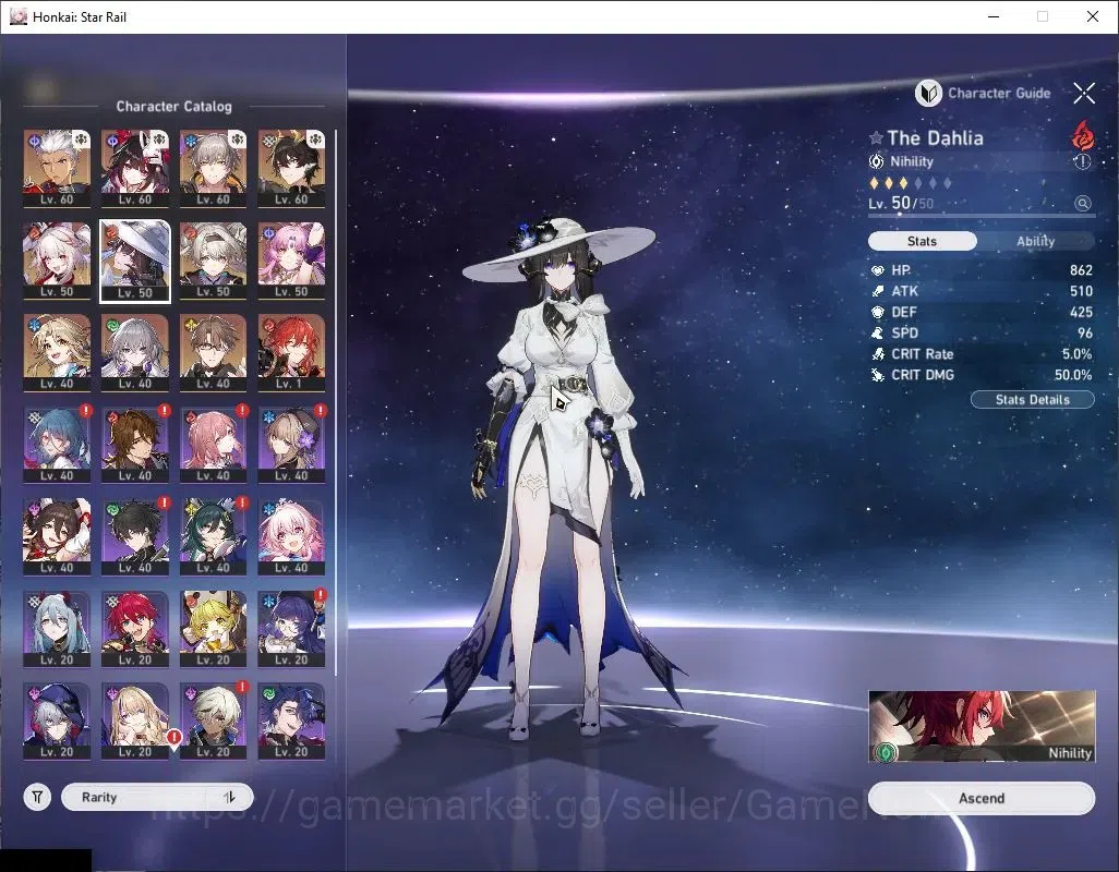 Honkai Star Rail Accounts Others ASIA|TL 47|7 Limited|3 GC|Archer E1,Sparxie,Firefly,Sparkle,The Dahlia,DHPT,Fu Xuan|Male 1