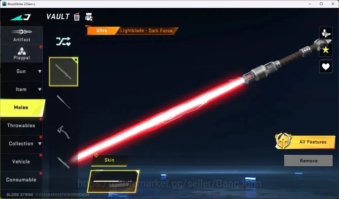 Blood Strike Accounts ASIA | Ultra Melee Lightblade - Dark Force | 2 Leg image 4