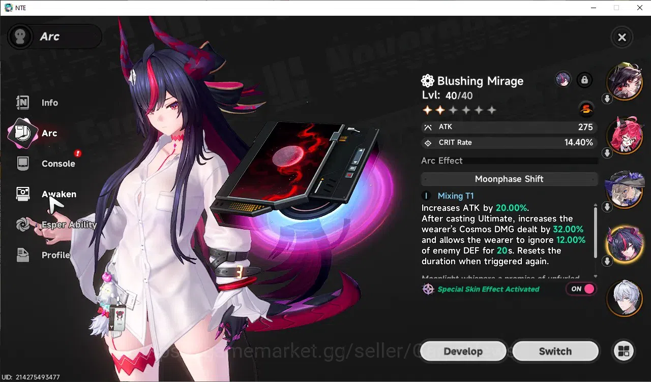 Neverness to Everness Accounts GLOBAL SEA|HL 45|TL 26|10 SSR[ShinkuA1,HotoriA1,Nanally]+Sign,Jiuyuan,Baicang,ChizA1,etc|2 3